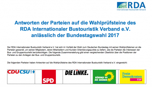 RDA Wahlversprechen der Parteien zur Bustouristik Bustreff.de